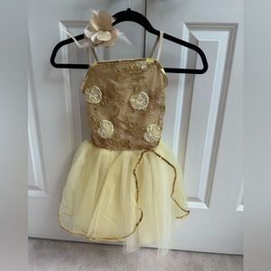 Gold and yellow floral ballet costume